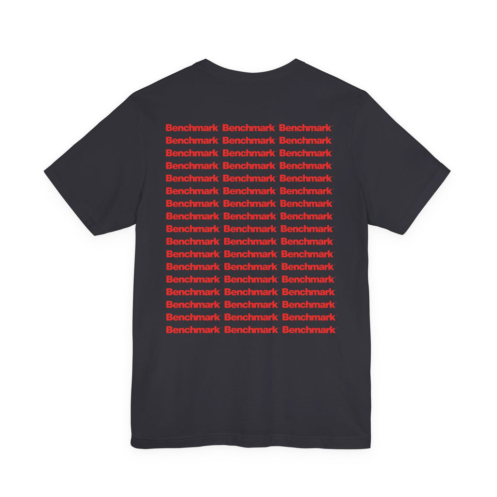 Benchmark Repeat Logo Tee — Minimalist Graphic T-Shirt
