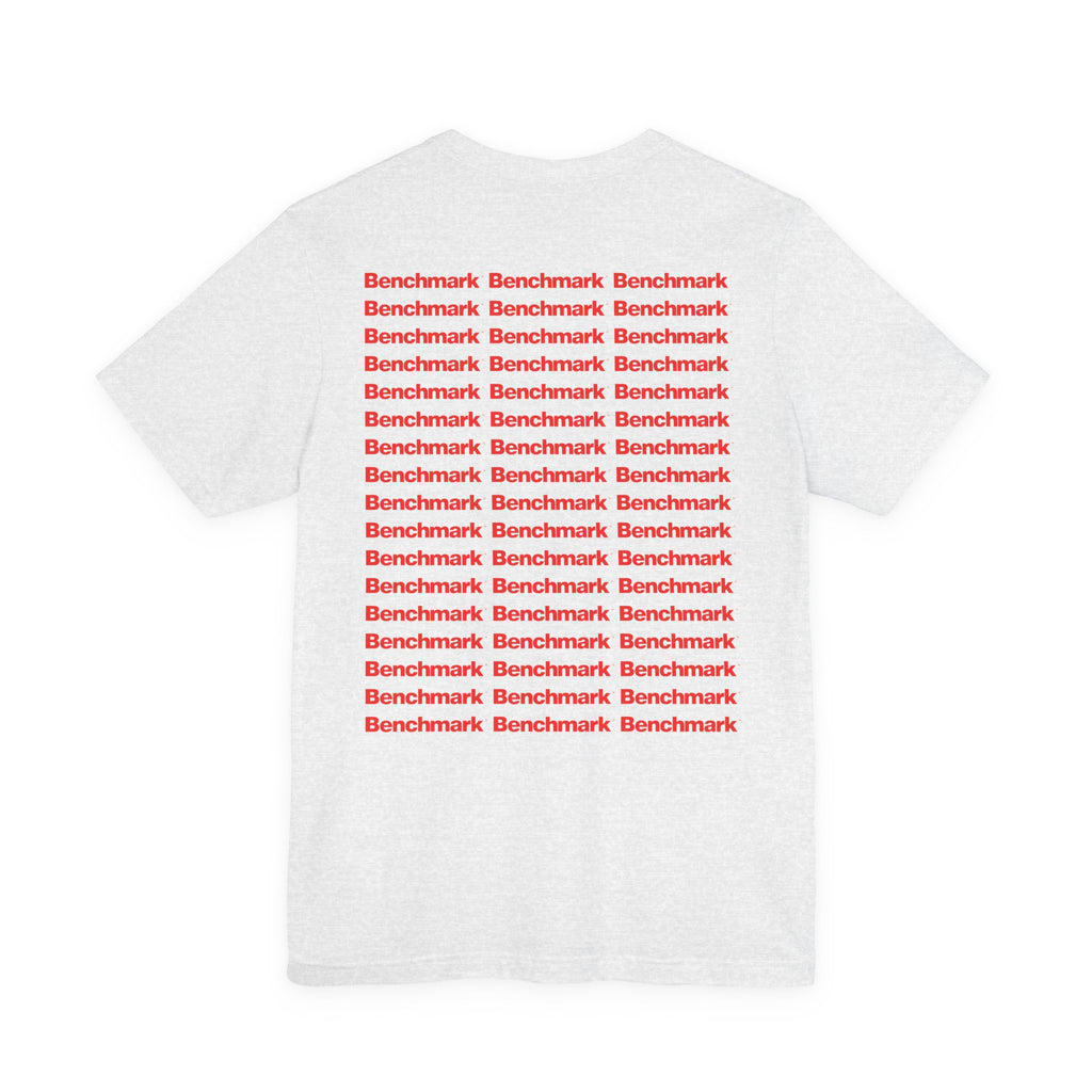 Benchmark Repeat Logo Tee — Minimalist Graphic T-Shirt