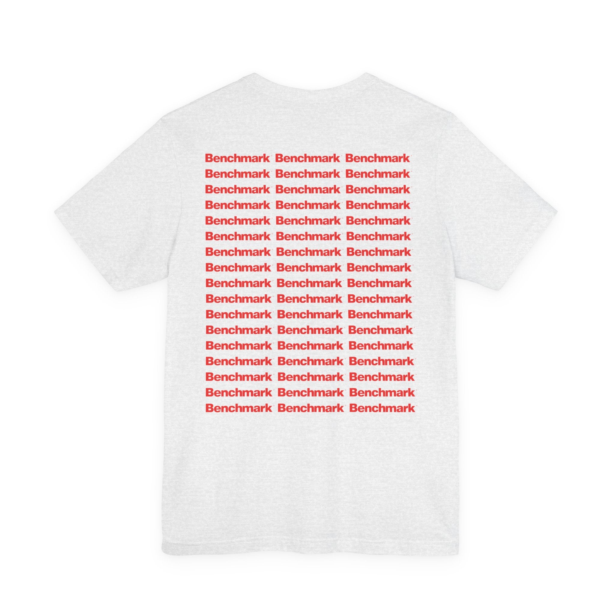 Benchmark Repeat Logo Tee — Minimalist Graphic T-Shirt