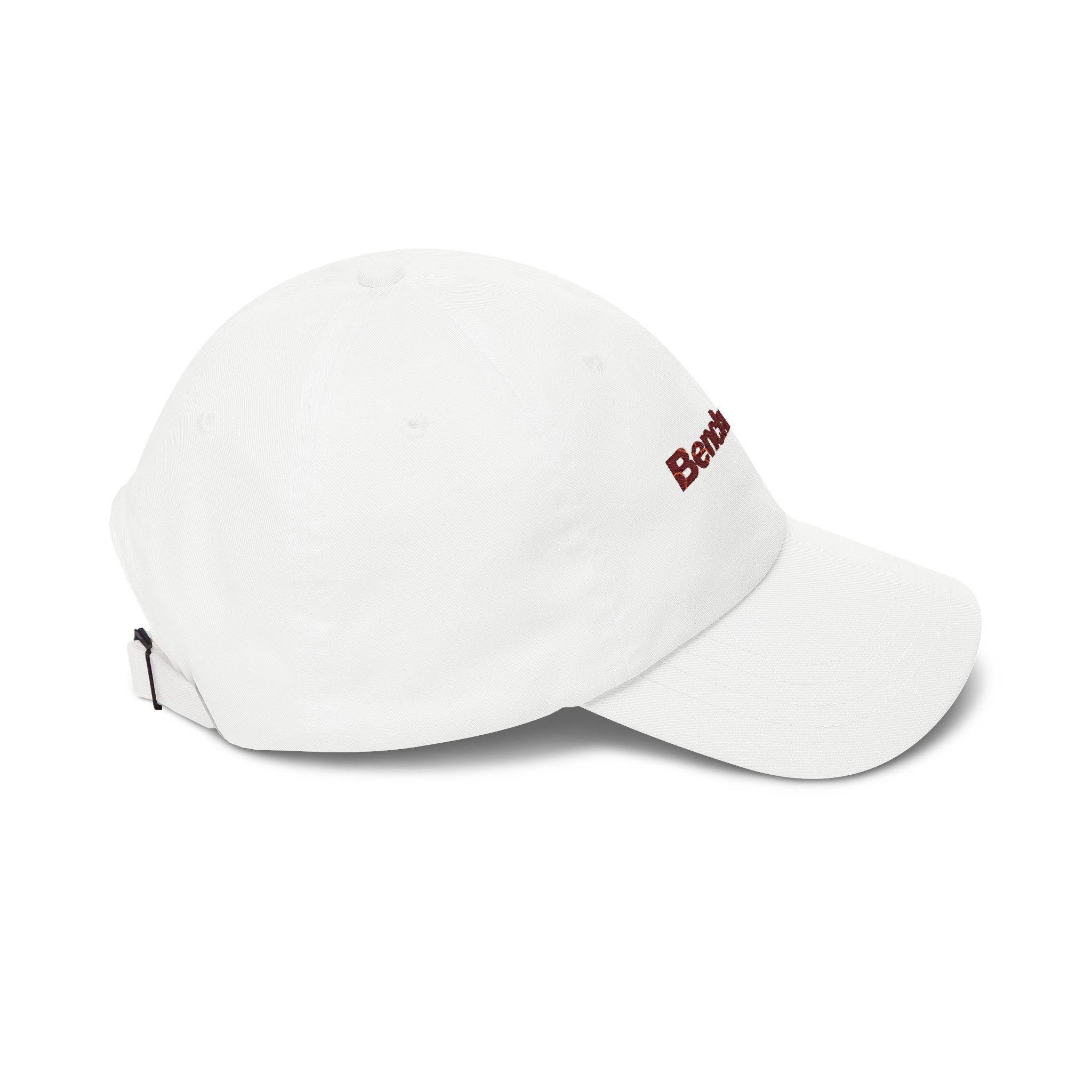Benchmark Embroidered Dad Cap — Classic White Baseball Hat