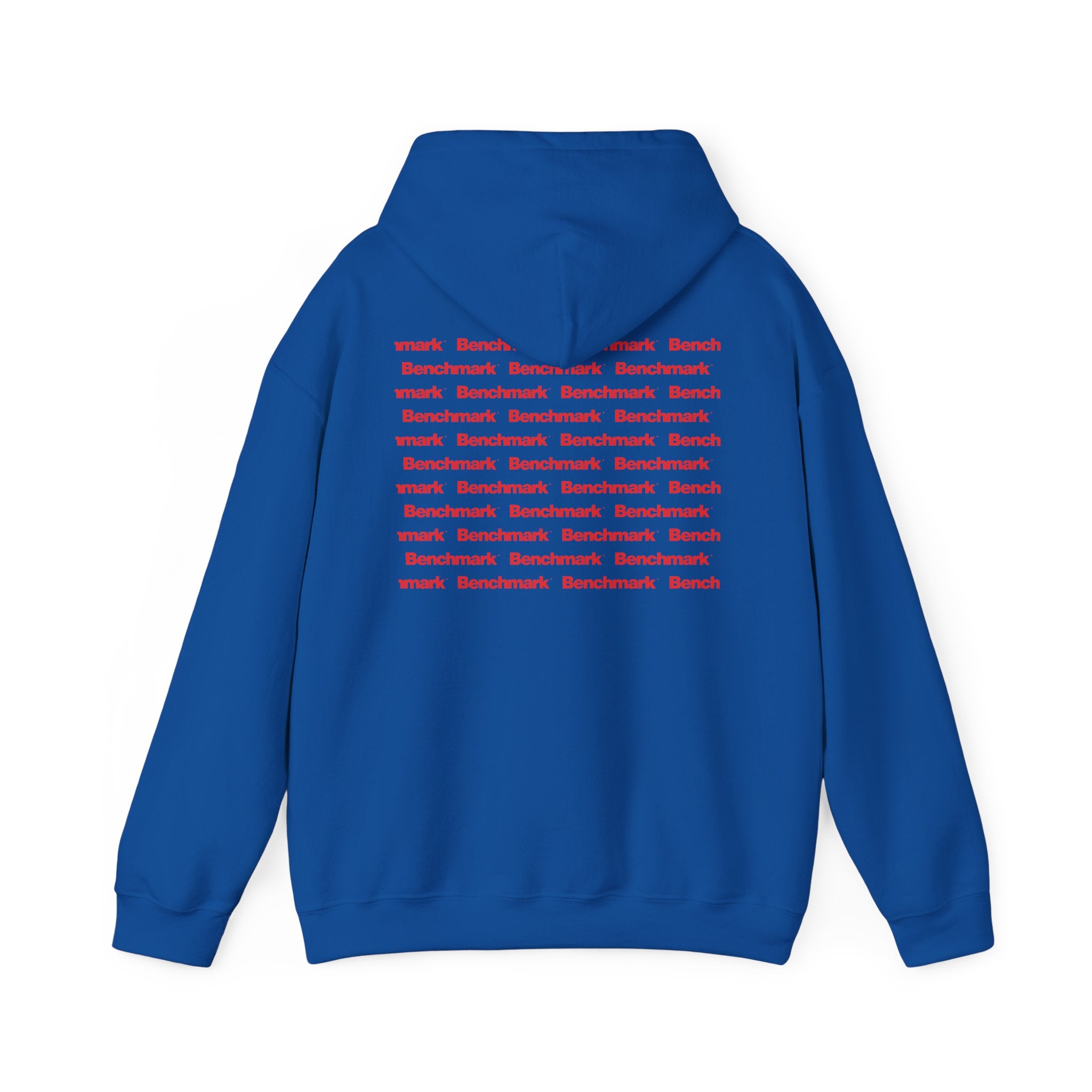Benchmark Hoodie — Minimalist Red Logo Pullover