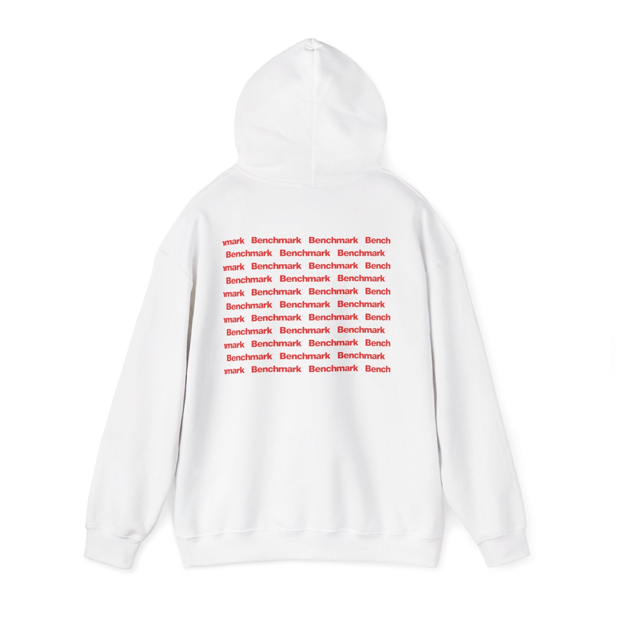 Benchmark Hoodie — Minimalist Red Logo Pullover