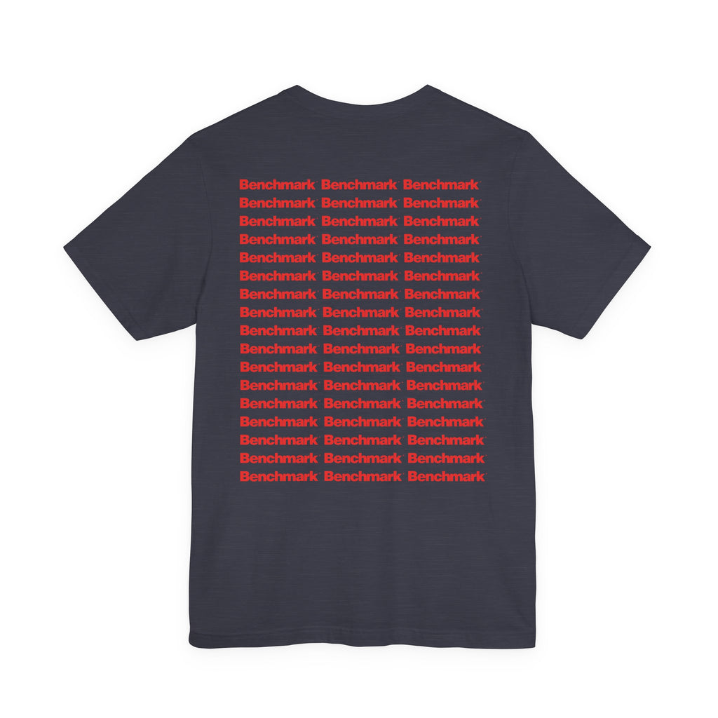 Benchmark Repeat Logo Tee — Minimalist Graphic T-Shirt