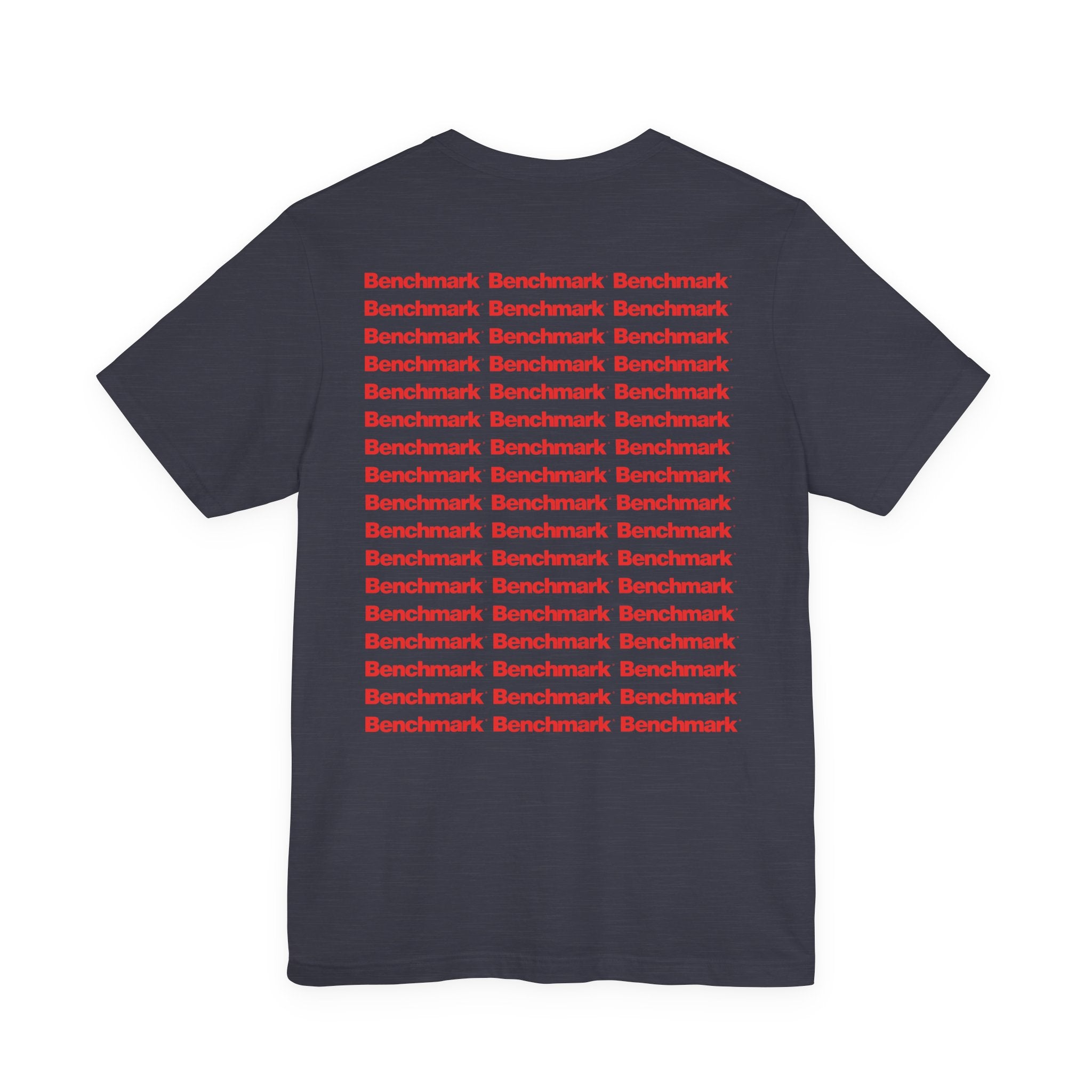 Benchmark Repeat Logo Tee — Minimalist Graphic T-Shirt