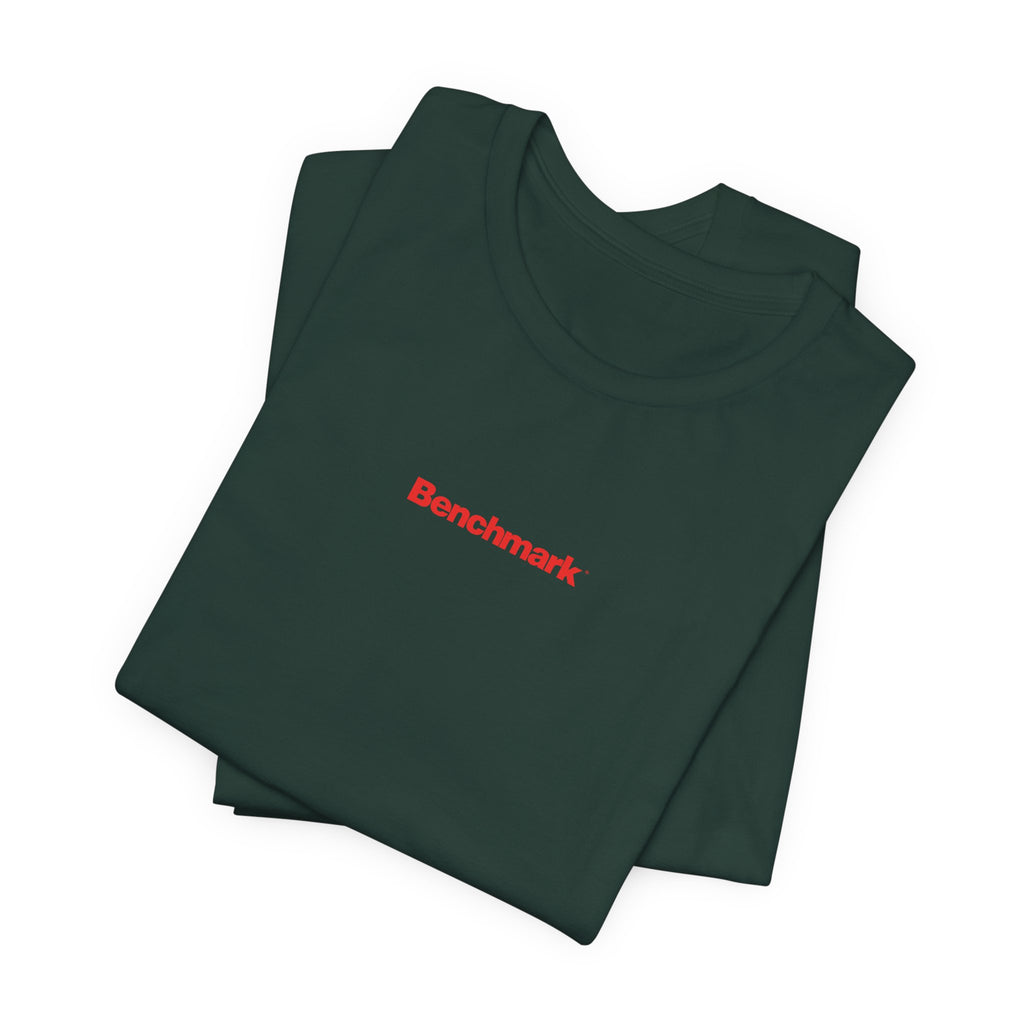 Benchmark Repeat Logo Tee — Minimalist Graphic T-Shirt