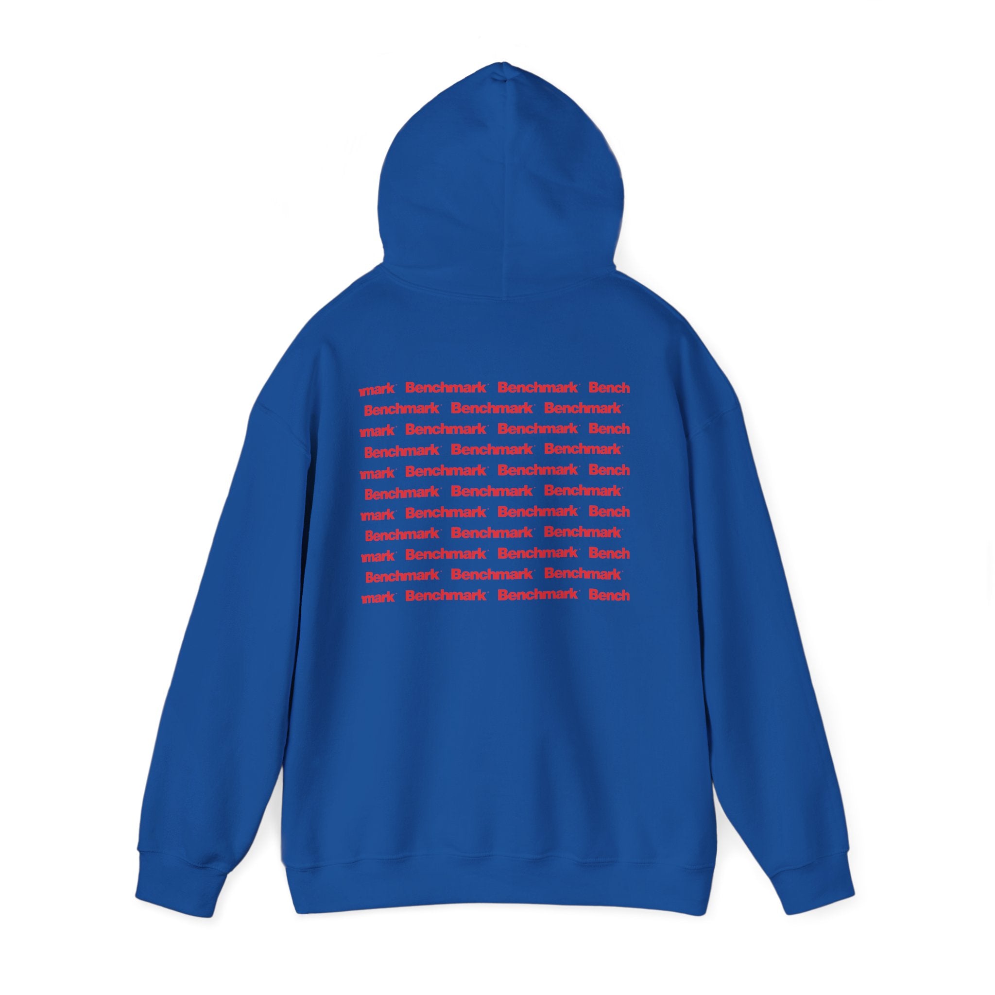Benchmark Hoodie — Minimalist Red Logo Pullover