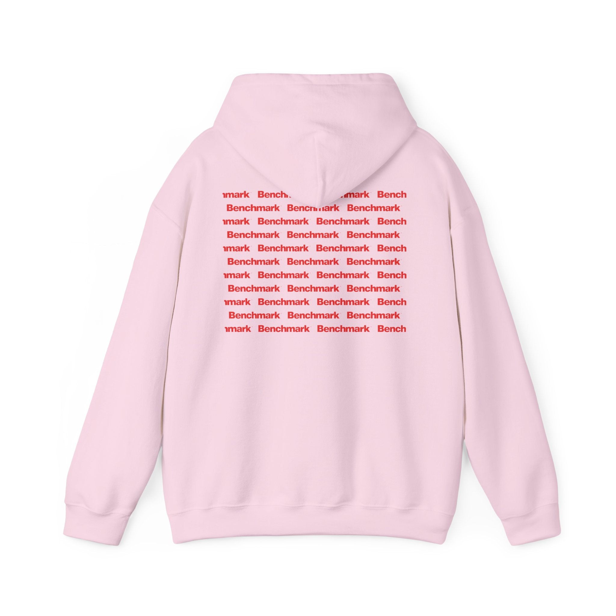 Benchmark Hoodie — Minimalist Red Logo Pullover