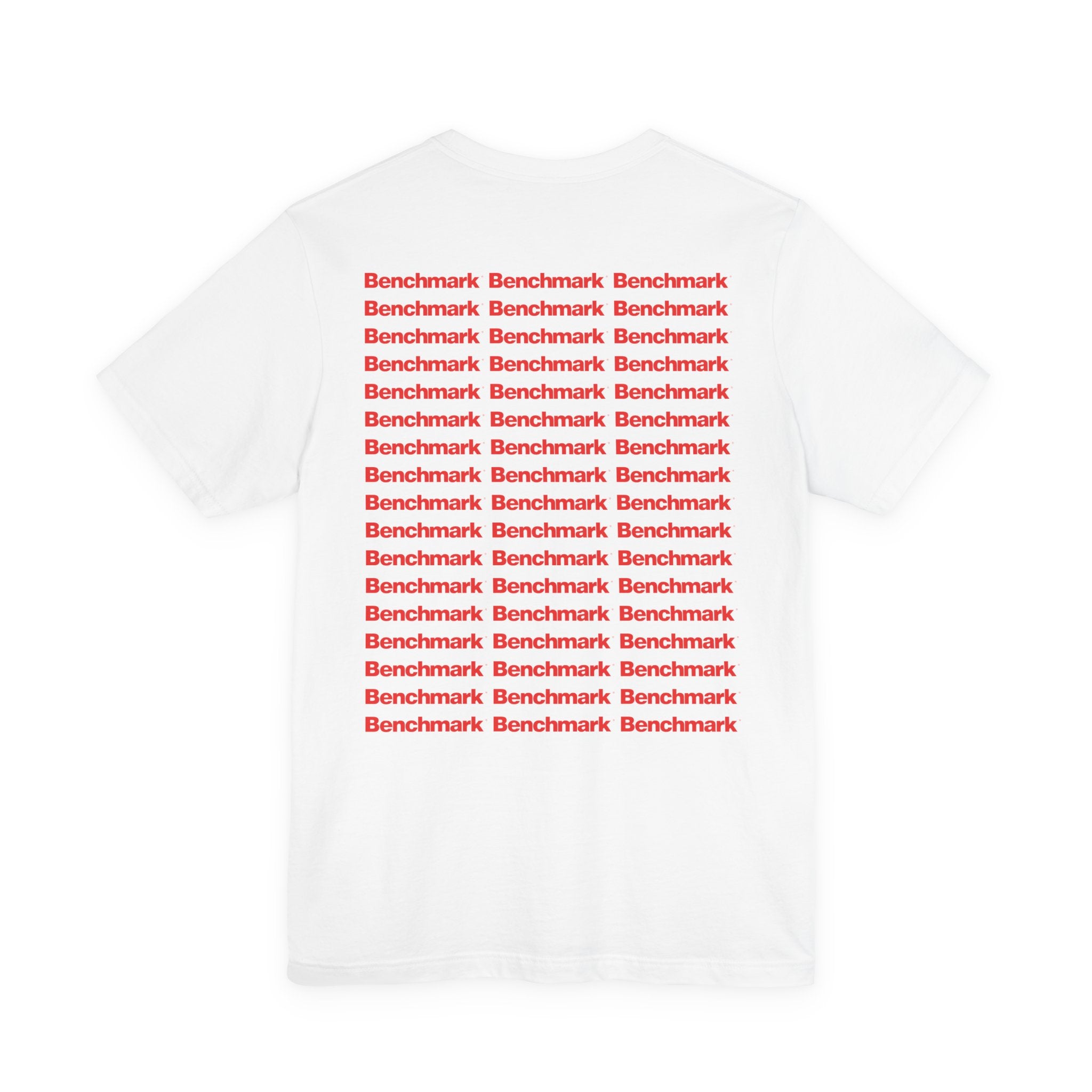 Benchmark Repeat Logo Tee — Minimalist Graphic T-Shirt