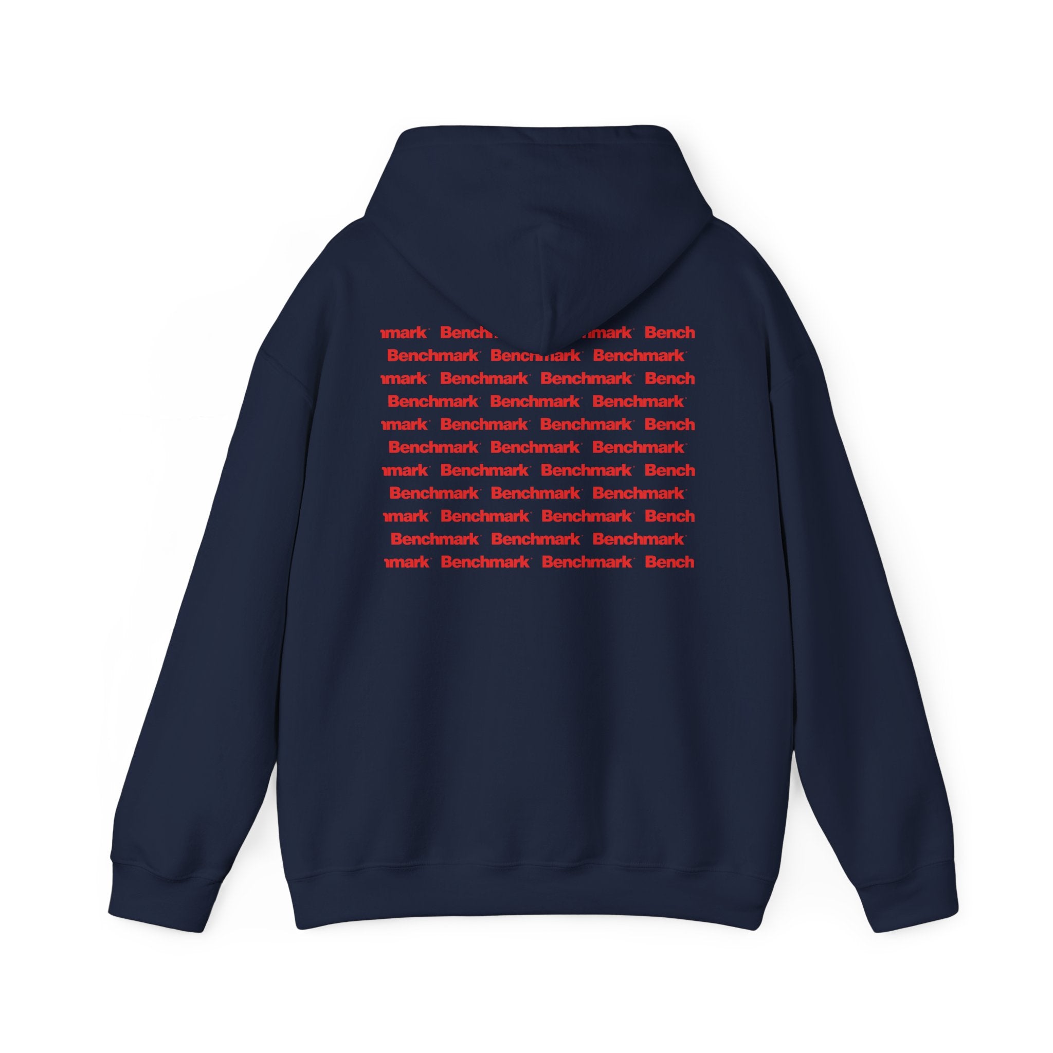 Benchmark Hoodie — Minimalist Red Logo Pullover