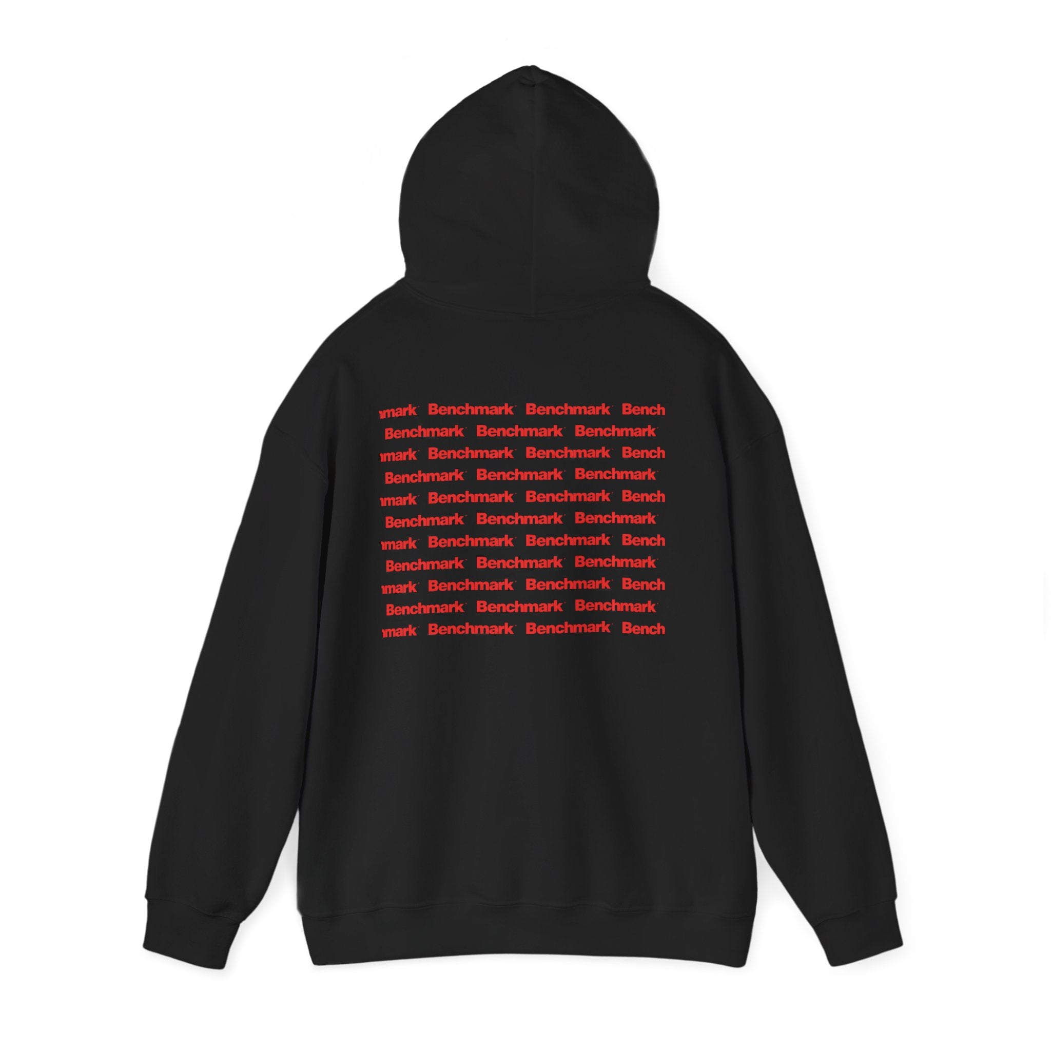 Benchmark Hoodie — Minimalist Red Logo Pullover