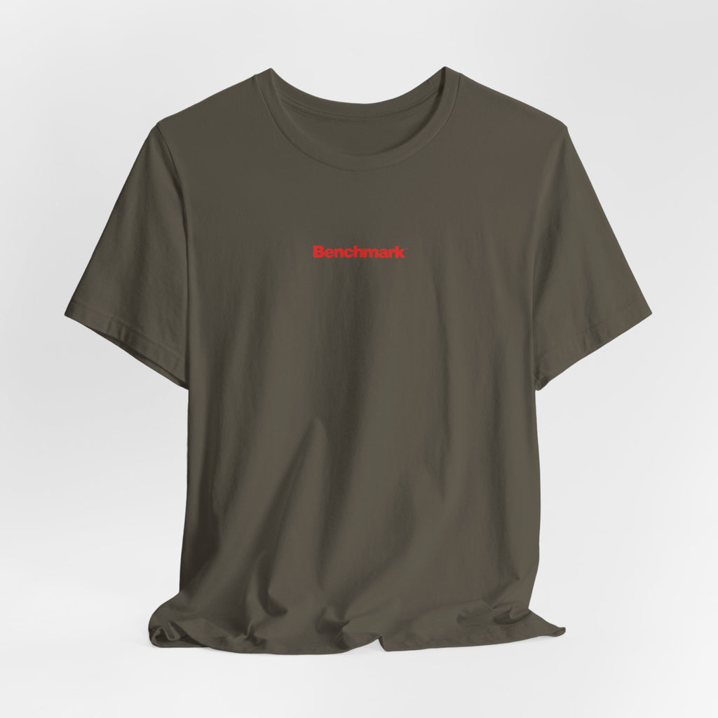 Benchmark Repeat Logo Tee — Minimalist Graphic T-Shirt