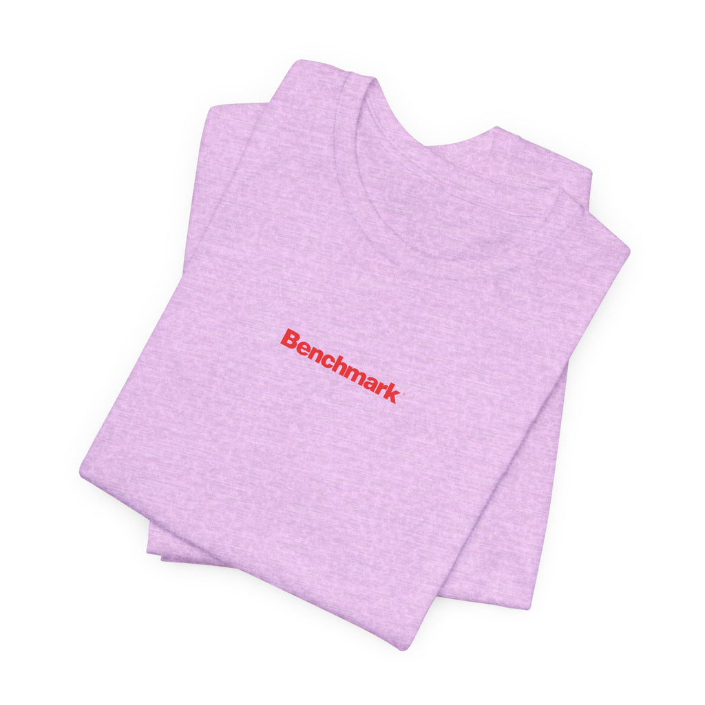Benchmark Repeat Logo Tee — Minimalist Graphic T-Shirt