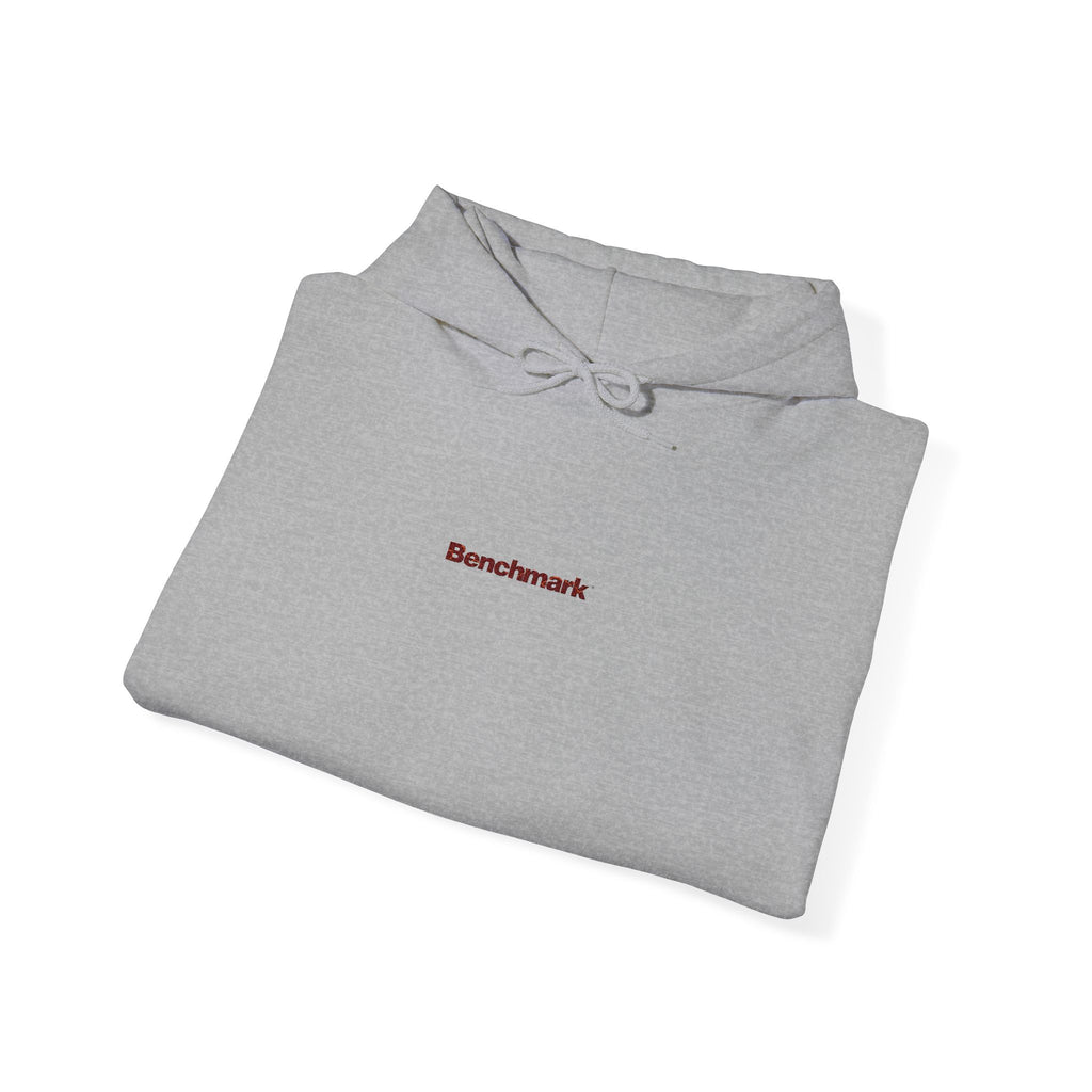 Minimalist 'BeesKnees' White Hoodie — Small Center Chest Script Logo
