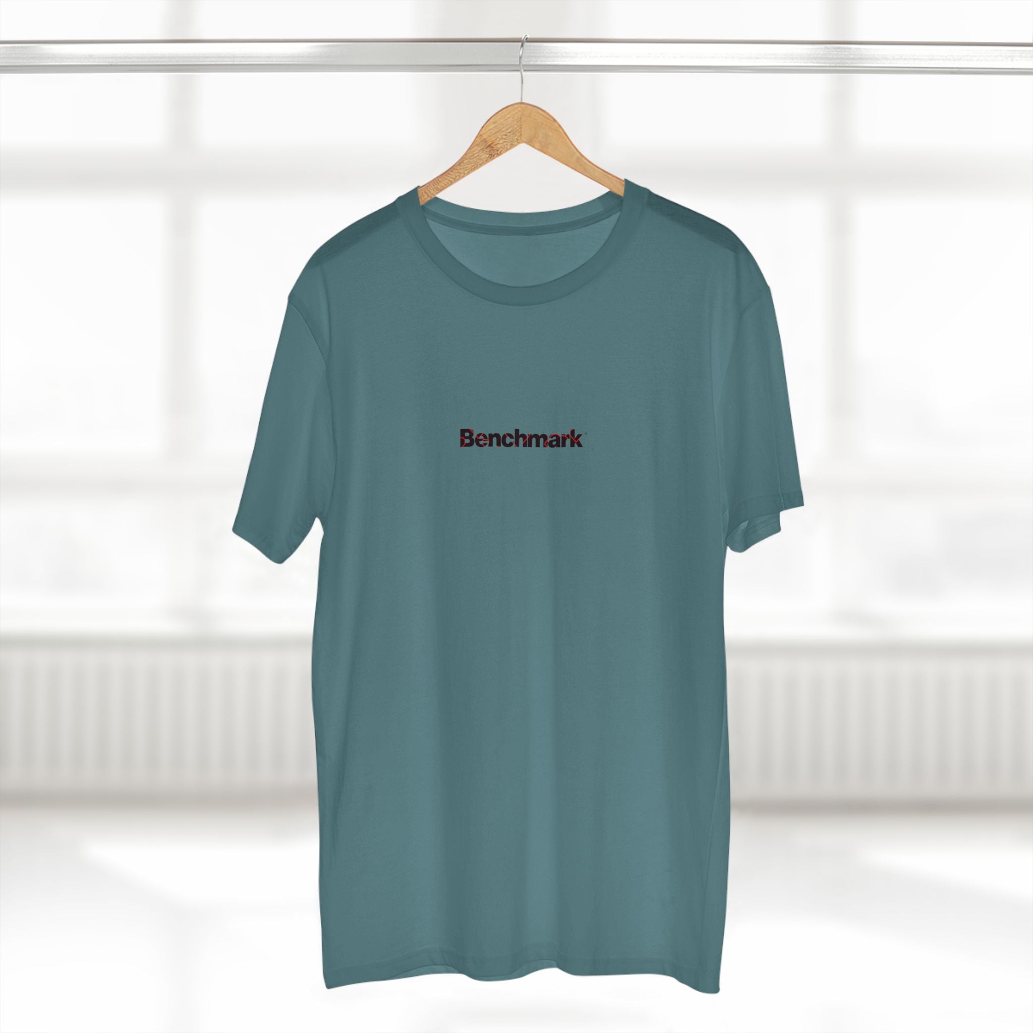 Benchmark Minimalist Tee — Small Chest Logo Graphic T-Shirt