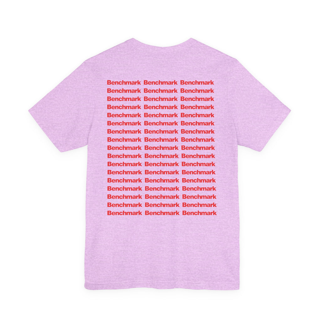 Benchmark Repeat Logo Tee — Minimalist Graphic T-Shirt