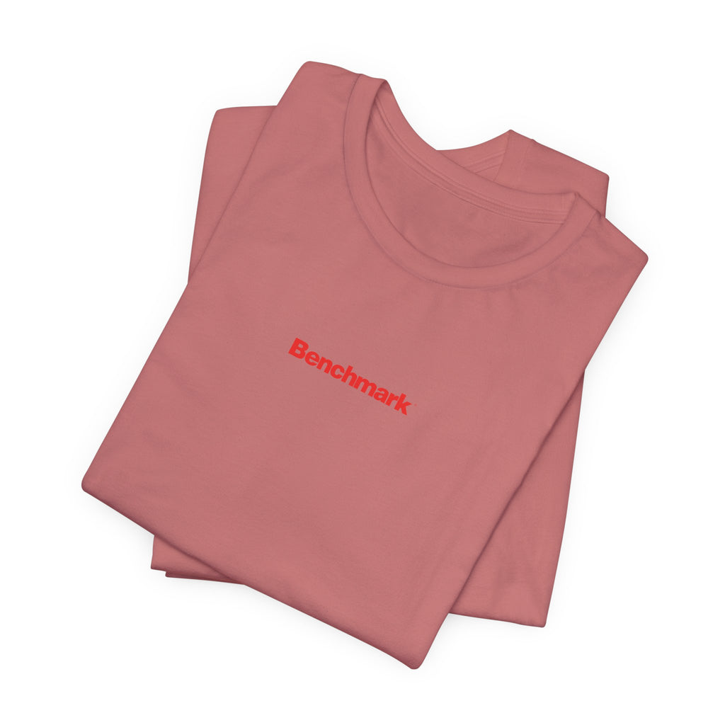 Benchmark Repeat Logo Tee — Minimalist Graphic T-Shirt