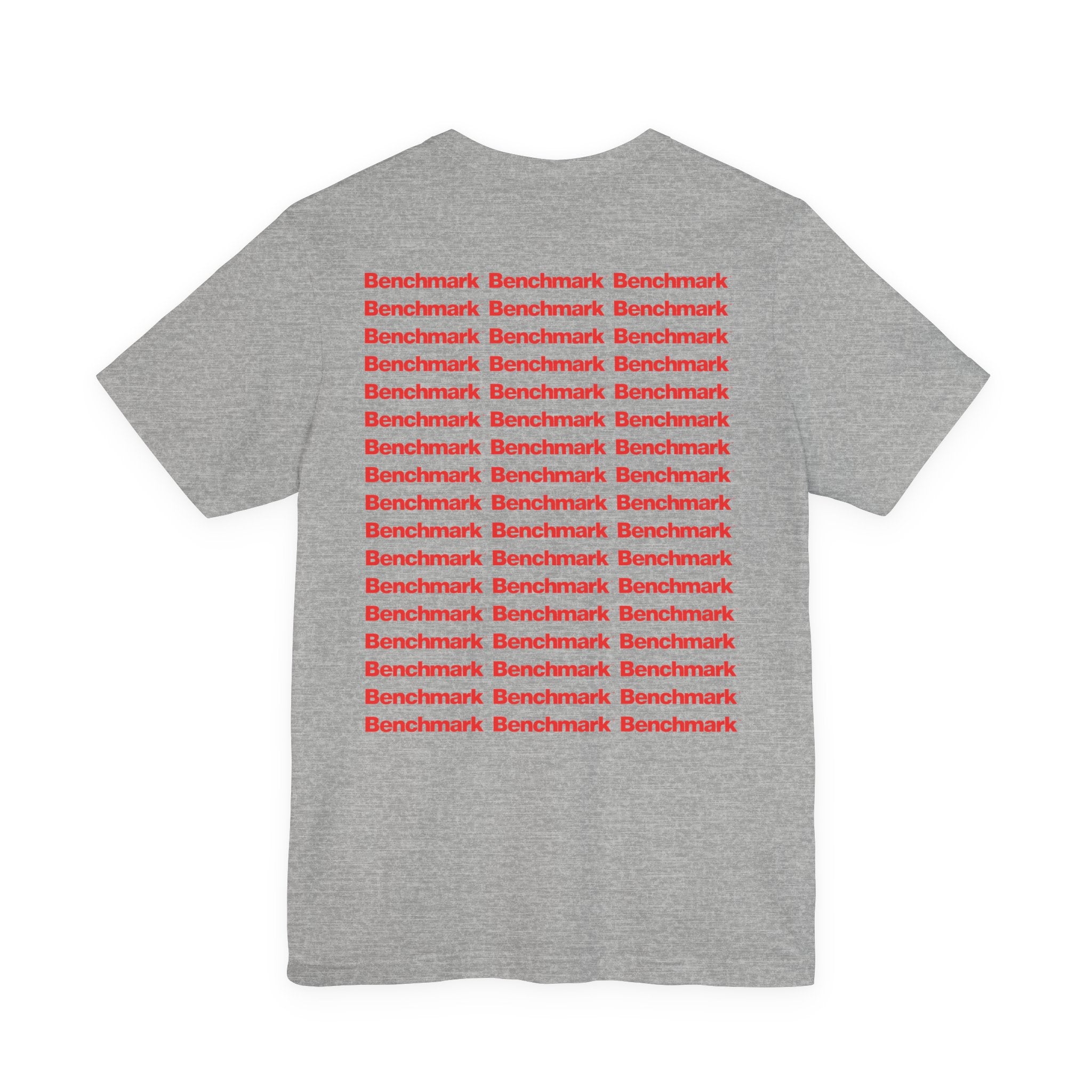 Benchmark Repeat Logo Tee — Minimalist Graphic T-Shirt