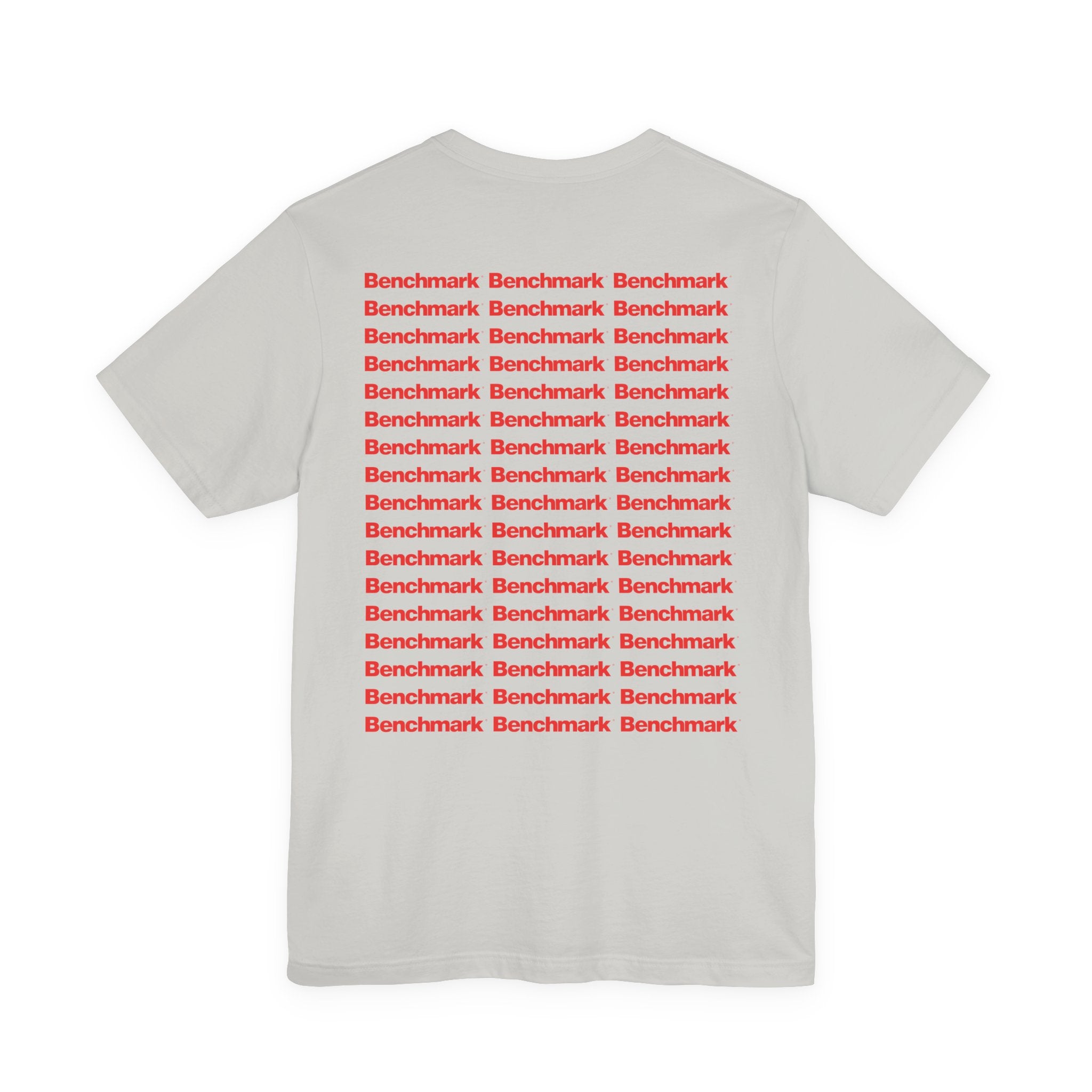 Benchmark Repeat Logo Tee — Minimalist Graphic T-Shirt