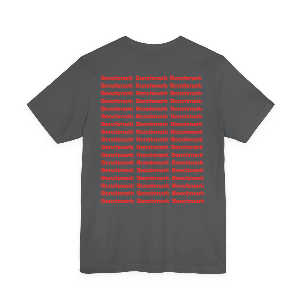 Benchmark Repeat Logo Tee — Minimalist Graphic T-Shirt
