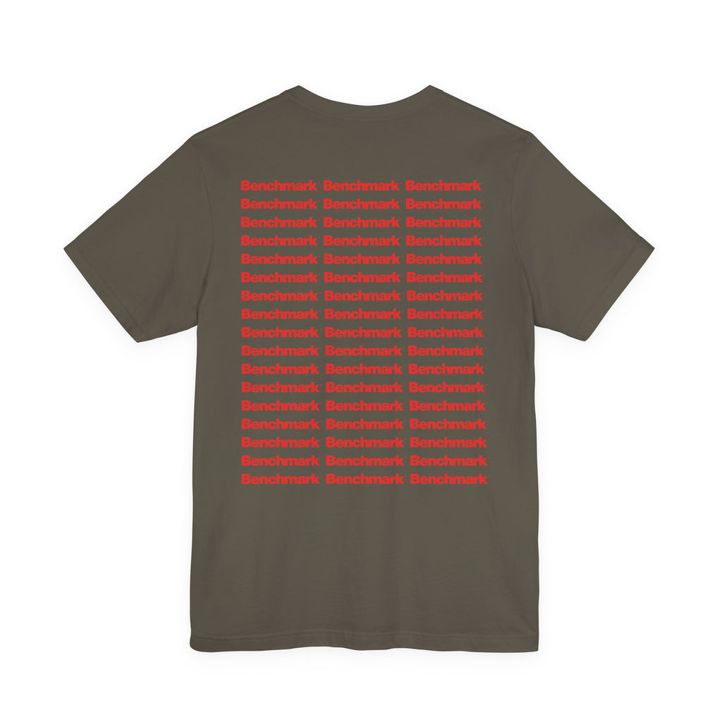Benchmark Repeat Logo Tee — Minimalist Graphic T-Shirt