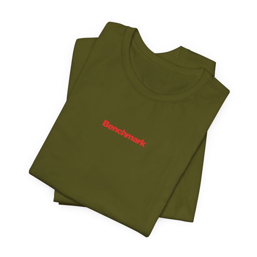 Benchmark Repeat Logo Tee — Minimalist Graphic T-Shirt
