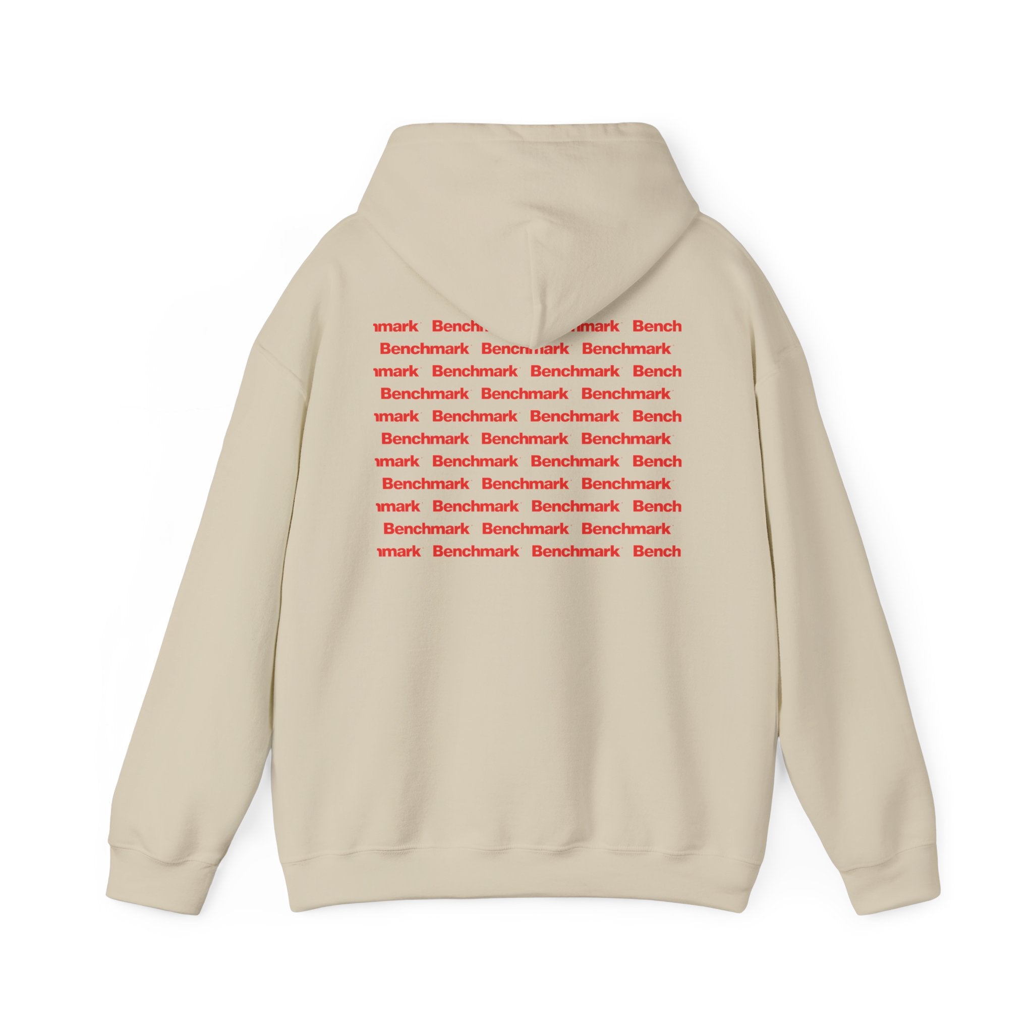 Benchmark Hoodie — Minimalist Red Logo Pullover