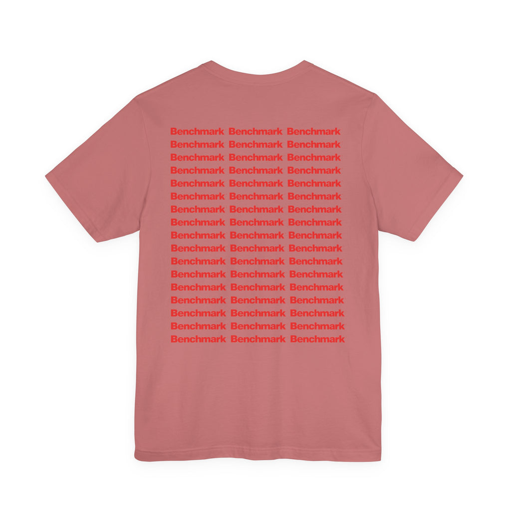 Benchmark Repeat Logo Tee — Minimalist Graphic T-Shirt