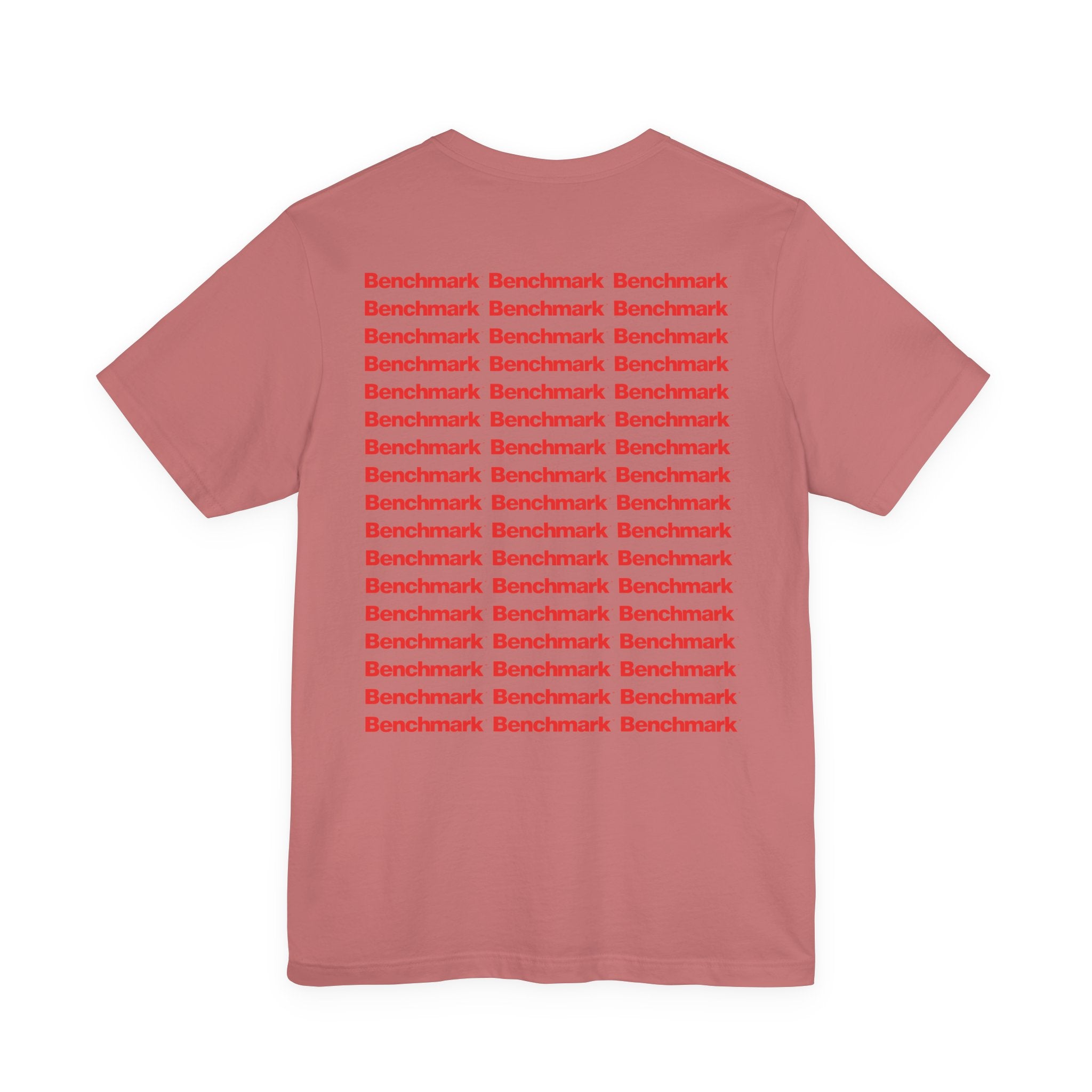 Benchmark Repeat Logo Tee — Minimalist Graphic T-Shirt