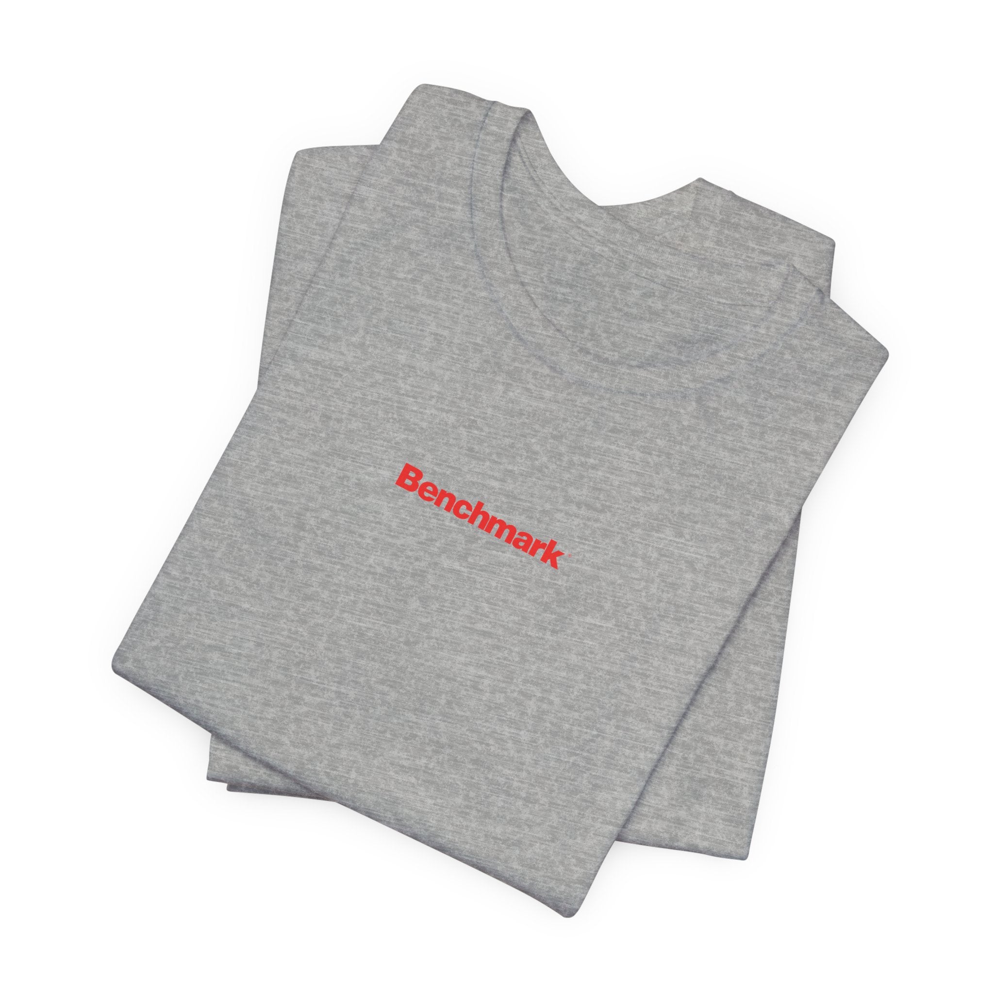 Benchmark Repeat Logo Tee — Minimalist Graphic T-Shirt