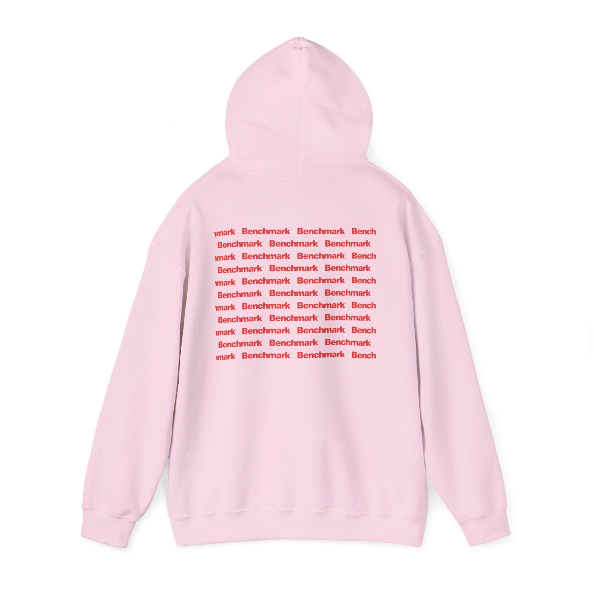 Benchmark Hoodie — Minimalist Red Logo Pullover