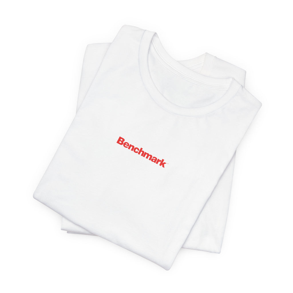 Benchmark Repeat Logo Tee — Minimalist Graphic T-Shirt