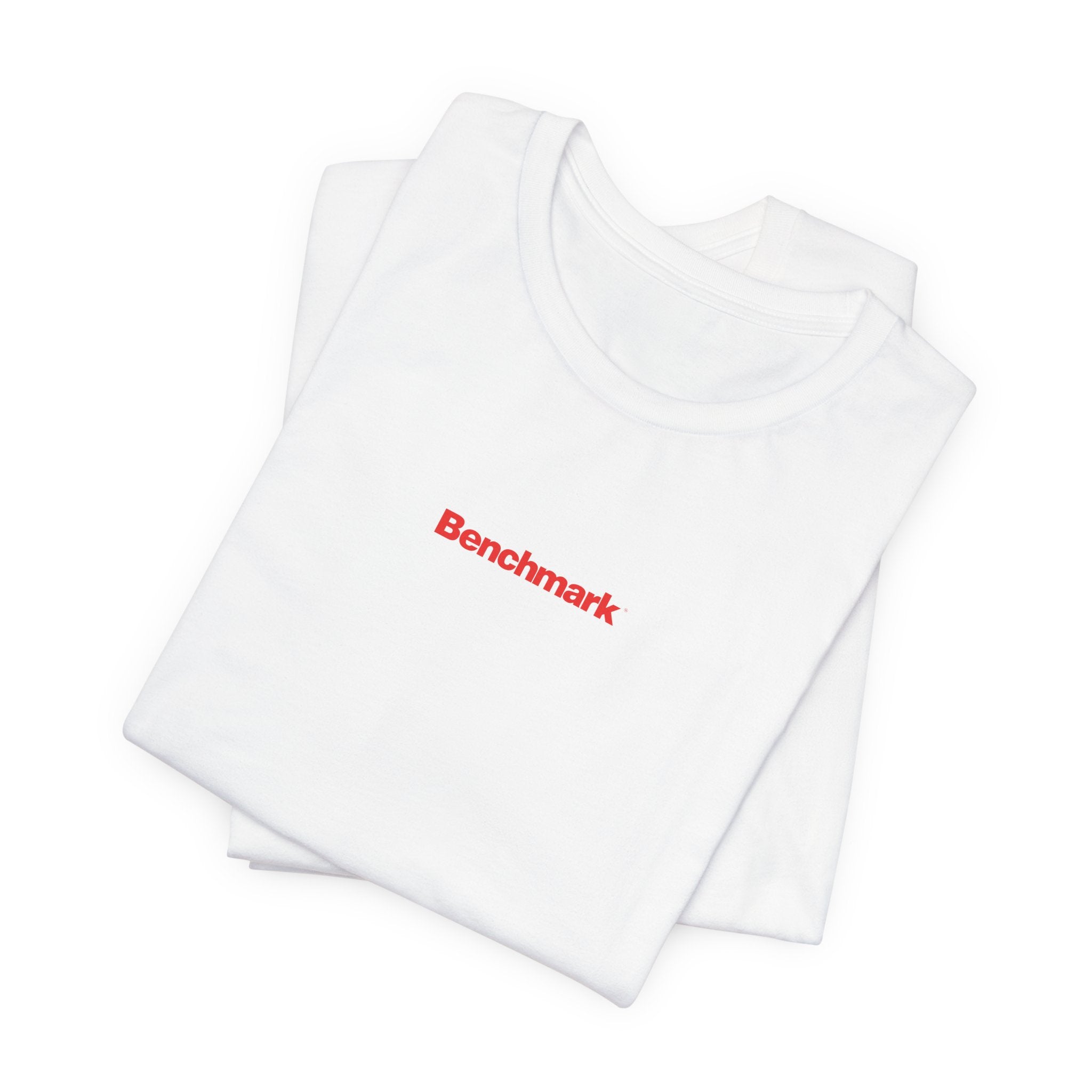 Benchmark Repeat Logo Tee — Minimalist Graphic T-Shirt