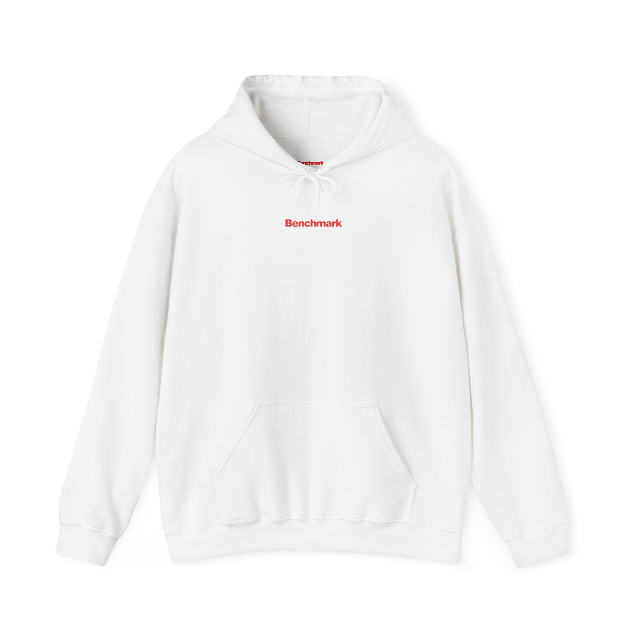 Benchmark Hoodie — Minimalist Red Logo Pullover