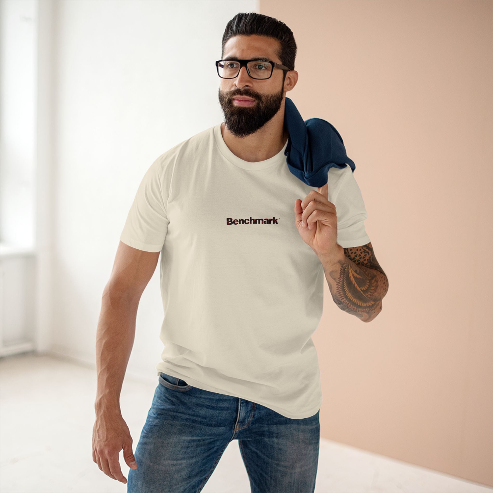 Benchmark Minimalist Tee — Small Chest Logo Graphic T-Shirt