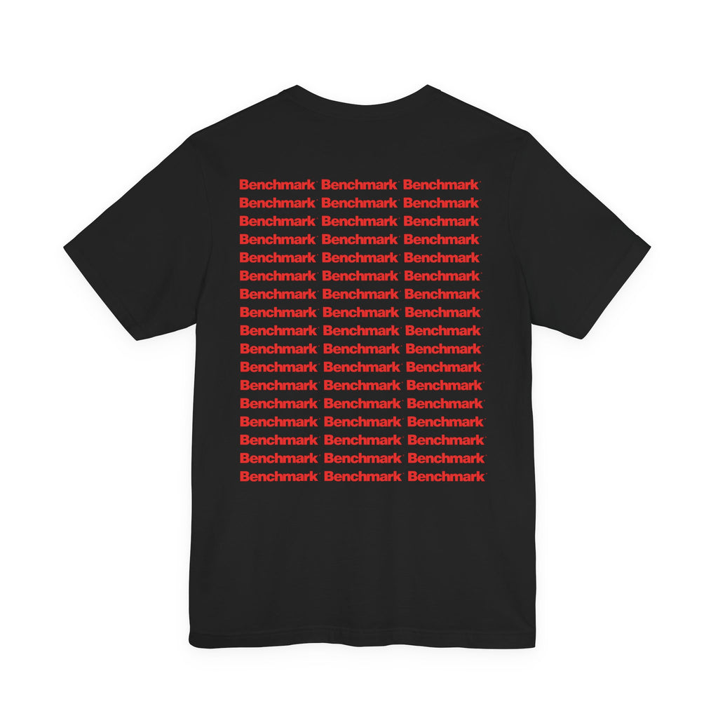 Benchmark Repeat Logo Tee — Minimalist Graphic T-Shirt
