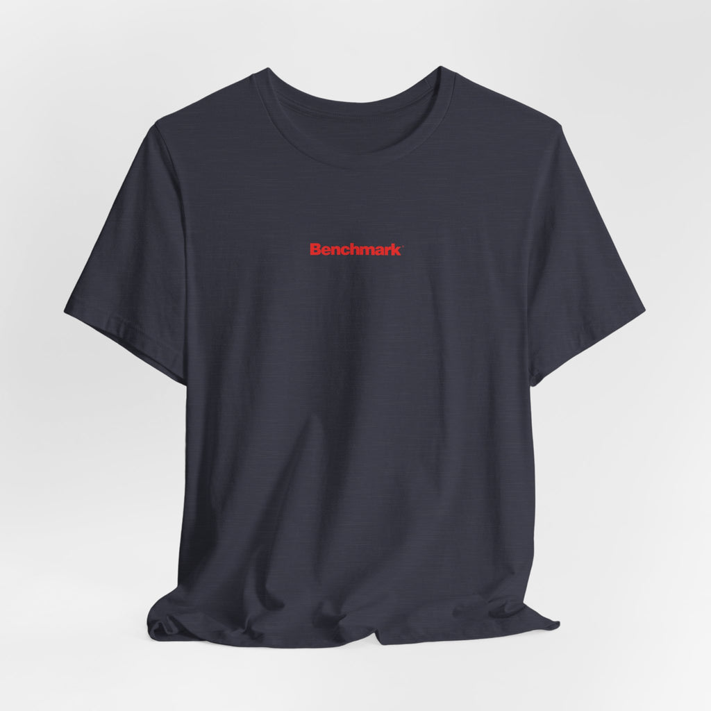 Benchmark Repeat Logo Tee — Minimalist Graphic T-Shirt