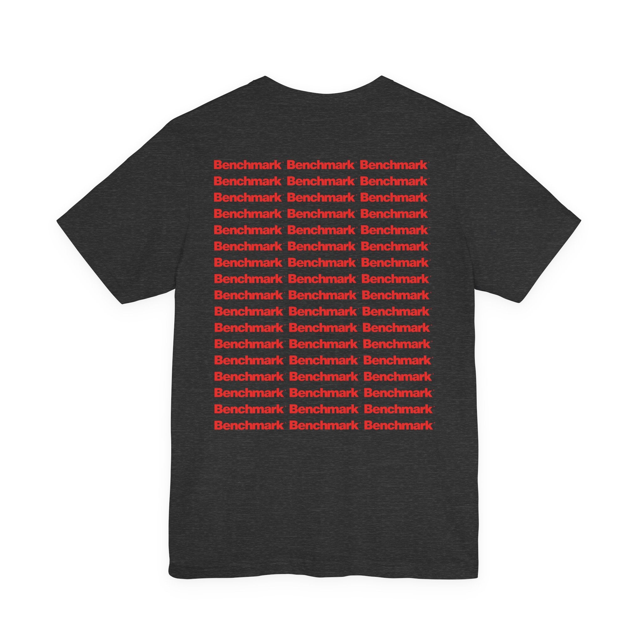Benchmark Repeat Logo Tee — Minimalist Graphic T-Shirt